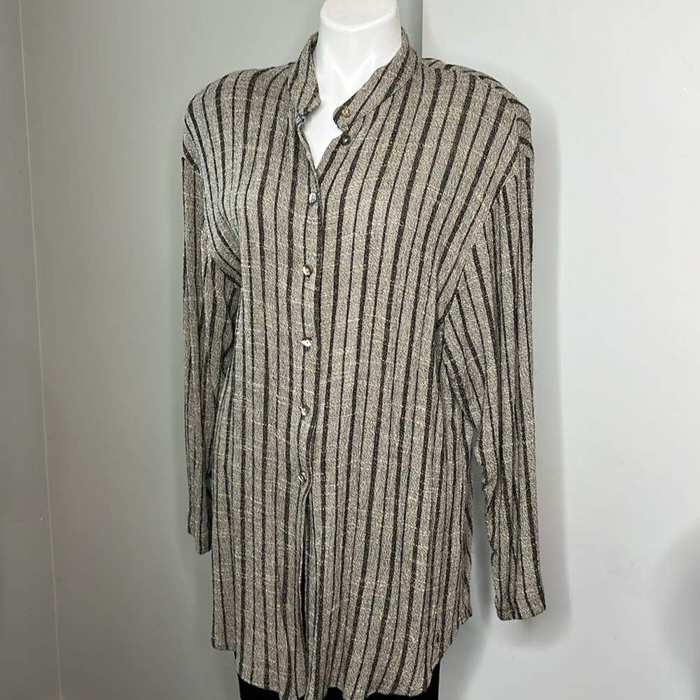 Pebble Rayon Gray and Black Tunic Large